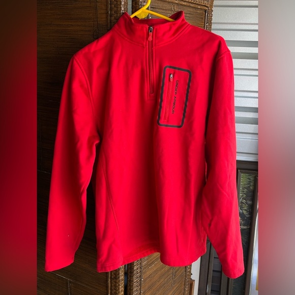 Other - Under Armour 1/4 Pull Over Red Sweatshirt (Size L)